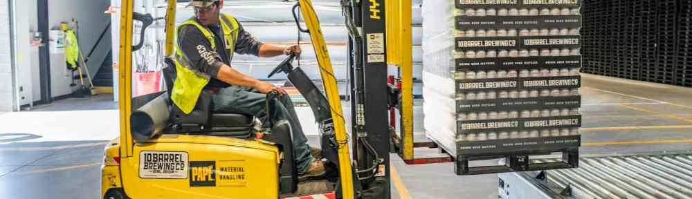 person using forklift