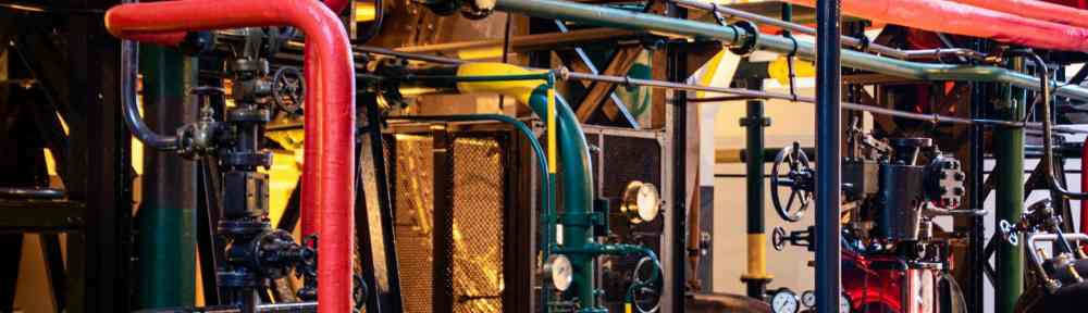 red and gray industrial machinery